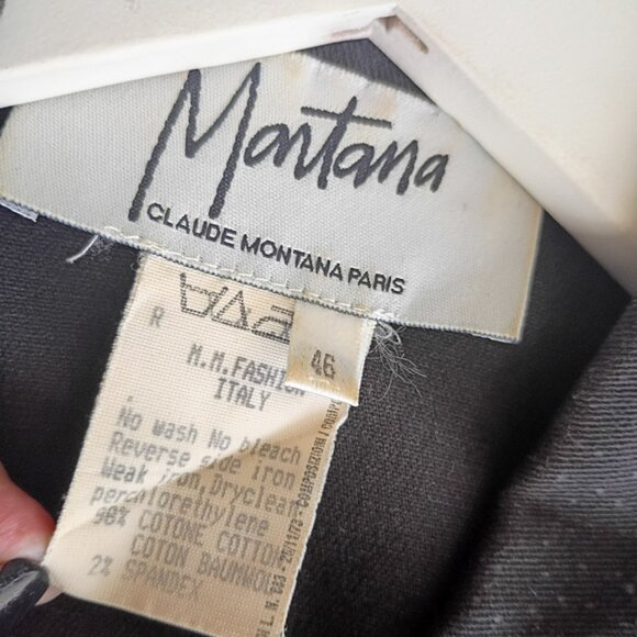 Claude Montana Paris Black Denim Snap-Front Jacket – IT 46 (US approx M/L) - Picture 6 of 8